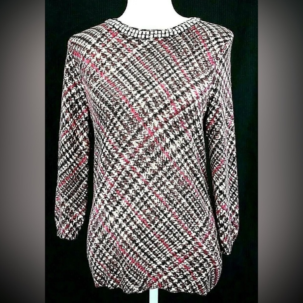 Talbots 100% Pure Cashmere Sweater Burgundy Pink 3/4 /Long Sleeve…